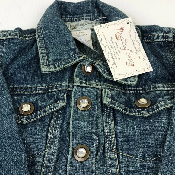 NESTING BABY NWT JEAN JACKET GIRL SZ 6-12 MONTHS - Picture 2 of 6